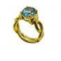 Riyo A Blue Topaz Cz 18kt Gold Plated Smoky Ring Gprbtcz60-92112