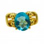Riyo A Blue Topaz Cz 18kt Gold Plated Studded Ring Gprbtcz80-92108