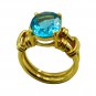 Riyo A Blue Topaz Cz 18kt Gold Plated Studded Ring Gprbtcz80-92108