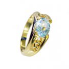 Riyo Blue Topaz Cz Jewellery Gold Plated Engagement Ring Sz 8 Gprbtcz8-92078