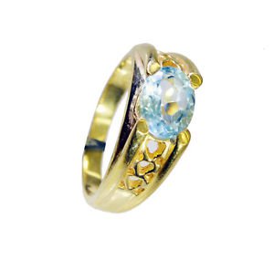 Riyo Blue Topaz Cz Jewellery Gold Plated Engagement Ring Sz 8 Gprbtcz8-92078