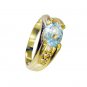 Riyo Blue Topaz Cz Jewellery Gold Plated Engagement Ring Sz 8 Gprbtcz8-92078