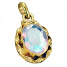 Riyogems Dichroic Glass 18kt Y Gold Plating Buckle Pendants L 1.2in Gppdgl-22037