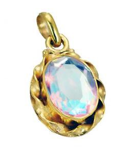 Riyogems Dichroic Glass 18kt Y Gold Plating Buckle Pendants L 1.2in Gppdgl-22037