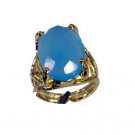 Riyo Blue Chalcedony Base Matel Claddagh Ring Sz 6 Gprbch6-8053