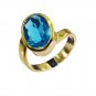 Riyo Blue Topaz Cz 18kt Gold Plated Cocktail Ring Sz 7.5 Gprbtcz7.5-92017