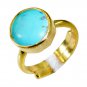Riyo Turquoise 18 Kt Gold Platings Friendship Ring Sz 7 Gprtur7-82044