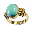 Riyo Turquoise 18c Gold Plated Mothers Ring Sz 7 Gprtur7-82146