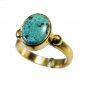 Riyo Turquoise 18kt Y Gold Plating Ecclesiastical Ring Sz 7 Gprtur7-82141