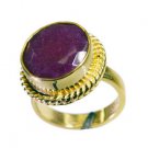 Riyo Indi Ruby 18 C Gold Plating Mourning Ring Sz 7 Gpriru7-34066