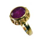 Riyo Indi Ruby 18 Ct Gold Plated Gimmal Ring Sz 7 Gpriru7-34082
