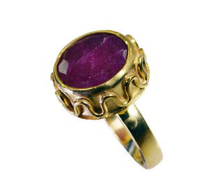 Riyo Indi Ruby 18 Ct Gold Plated Gimmal Ring Sz 7 Gpriru7-34082