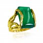 Riyo Green Onyx 18c Gold Polish Aqiq Ring Sz 6.5 Gprgon6.5-30058