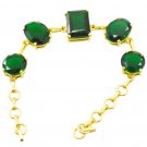 Riyo Green Emerald Cz  18kt Gold Plated Slender Bracelet W 7.5in Gpbraemcz-96003