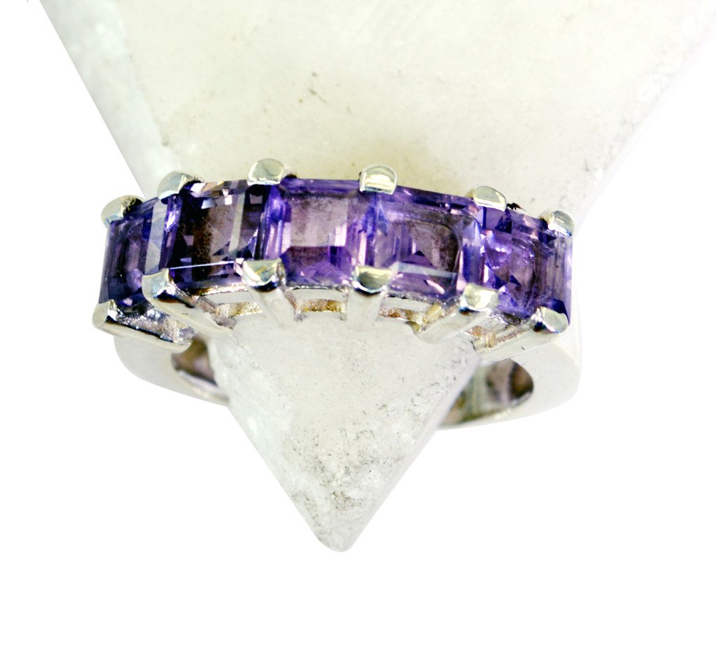 Riyo Amethyst 925 Solid Silver Sports Ring Jewelry Sz 7 Srame7-2107