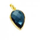 Riyogems Green Onyx 18kt Y.G. Plated Huggie Pendants L 1.2in Gppgon-30015