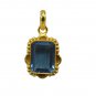 Riyogems A Blue Topaz Cz Copper 18kt Gold Plated Textured Pendant L 1.5in Gppbtc