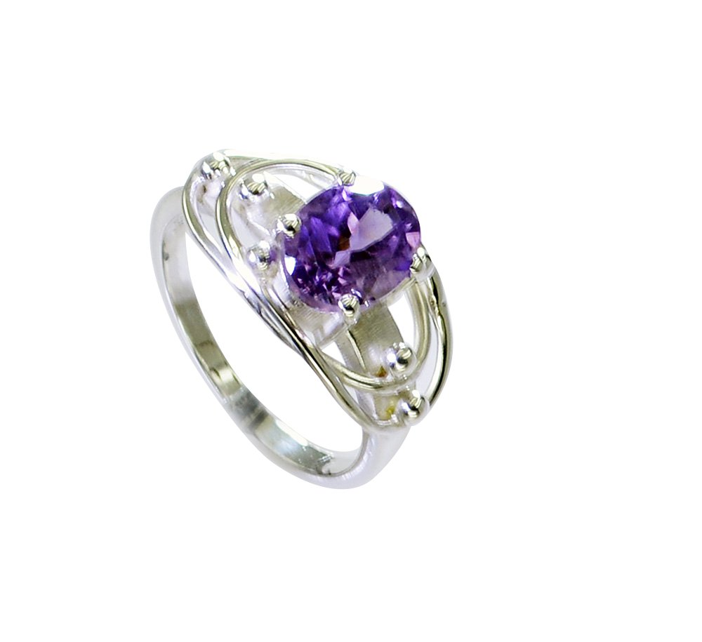 Riyo Amethyst Silver Jewellery Sets Purity Ring Jewelry Sz 7.5 Srame7.5-2153