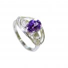 Riyo Amethyst Silver Jewellery Sets Purity Ring Jewelry Sz 7.5 Srame7.5-2153