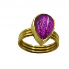 Riyo  Dichroic Glass  18kt Gold Plated High Class Ring Gprdgl75-22019