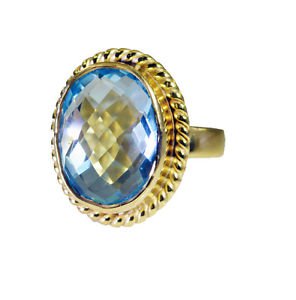 Riyo Blue Topaz Cz Gold Plated Sets Nice Ring Sz 6 Gprbtcz6-92055