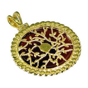 Riyogems Red Onyx 18kt Y Gold Plating Mitsou Fashion Pendants L 1.2in Gppron-660