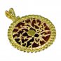 Riyogems Red Onyx 18kt Y Gold Plating Mitsou Fashion Pendants L 1.2in Gppron-660