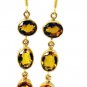 Riyogems Citrine Cz 18 Ct Ygold Plated Evening Wear Earring L 2.5in Gpecicz-9400