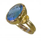 Riyo Blue  Gold Plated Blue Topaz CZ Ring splendidstatuesque gemstone jewelry de