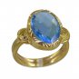 Riyo Blue  Gold Plated Blue Topaz CZ Ring splendidstatuesque gemstone jewelry de