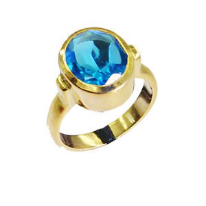 Riyo Blue Topaz Cz 18.Kt Y Gold Plating Toe Ring Jewelry Sz 7 Gprbtcz7-92015