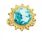 Riyo Turquoise 18 Ct Gold Plating Class Ring Sz 7 Gprtur7-82139
