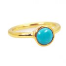 Riyo Turquoise 18 Ct Y.G. Plated Cameo Ring Sz 7 Gprtur7-82134