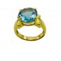 Riyo A Blue Topaz Cz  18kt Gold Plated Slender Ring Gprbtcz60-92105