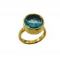 Riyo A Blue Topaz Cz  18kt Gold Plated Solid Ring Gprbtcz60-92140