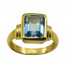 Riyo A Blue Topaz Cz  18kt Gold Plated Solid Ring Gprbtcz75-92122