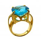 Riyo A Blue Topaz Cz  18kt Gold Plated Sophisticated Ring Gprbtcz60-92141