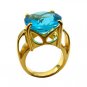Riyo A Blue Topaz Cz 18kt Gold Plated Sophisticated Ring Gprbtcz60-92141