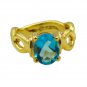 Riyo A Blue Topaz Cz  18kt Gold Plated Streamlined Ring Gprbtcz70-92113