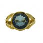 Riyo A Blue Topaz Cz  18kt Gold Plated Sporty Ring Gprbtcz65-92131