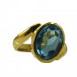 Riyo A Blue Topaz Cz 18kt Gold Plated Sophisticated Ring Gprbtcz75-92128