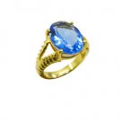 Riyo A Blue Saphire Cz  18kt Gold Plated Minimalist Ring Gprbscz60-90024
