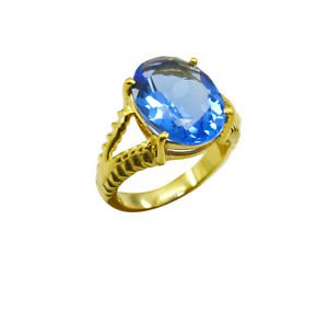 Riyo A Blue Saphire Cz  18kt Gold Plated Minimalist Ring Gprbscz60-90024