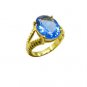 Riyo A Blue Saphire Cz 18kt Gold Plated Minimalist Ring Gprbscz60-90024