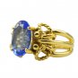 Riyo A Blue Saphire Cz 18kt Gold Plated Metallic Ring Gprbscz60-90023