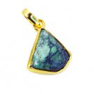 Riyogems Turquoise Rhodium Plate Bridge Pendant L 2.1in Gpptur-82061