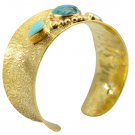Riyo A Turquoise  18kt Gold Plated Preppy Bangle W 1.25in Gpbmul-52031