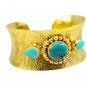 Riyo A Turquoise 18kt Gold Plated Preppy Bangle W 1.25in Gpbmul-52031