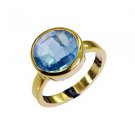 Riyo Blue Topaz Cz 18.Kt Gold Plating Claddagh Ring Sz 8 Gprbtcz8-92024