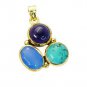 Riyogems Multi Turquoise 18 Ct Graduated Pendant L 1.5in Gppmul-52024